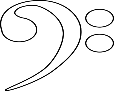 Coloring Trend Thumbnail Size Stage Play Outline Early - Bass Clef Coloring Page (400x322)
