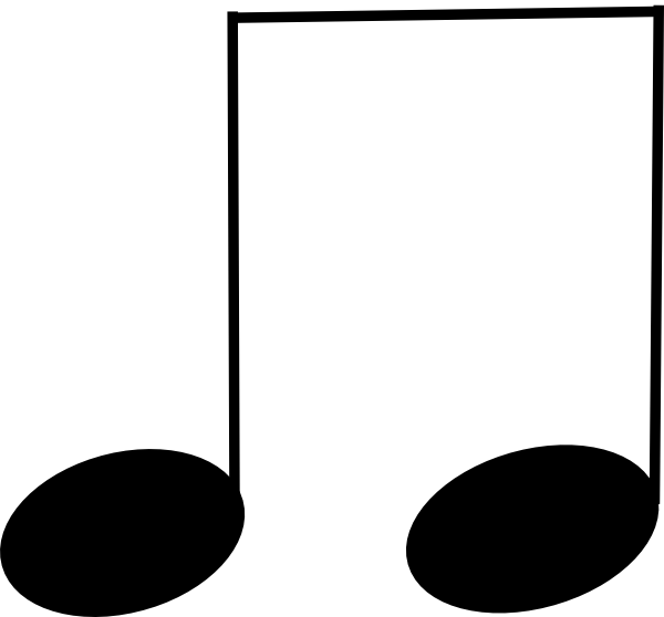 Eighth - Note - Clip - Art - Paired Eighth Notes (600x558)