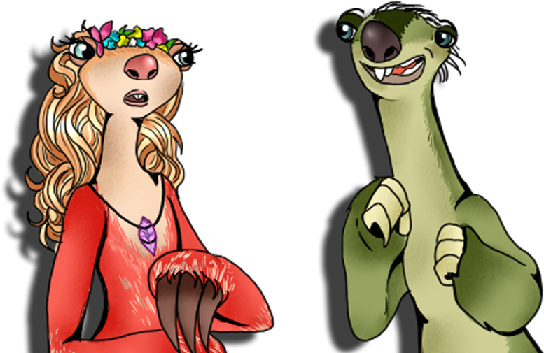 Sloth Clipart Sid - Ice Age Sid X Brooke (776x604)