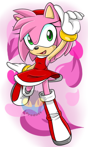 Amy Rose Pose - Cartoon (300x500)