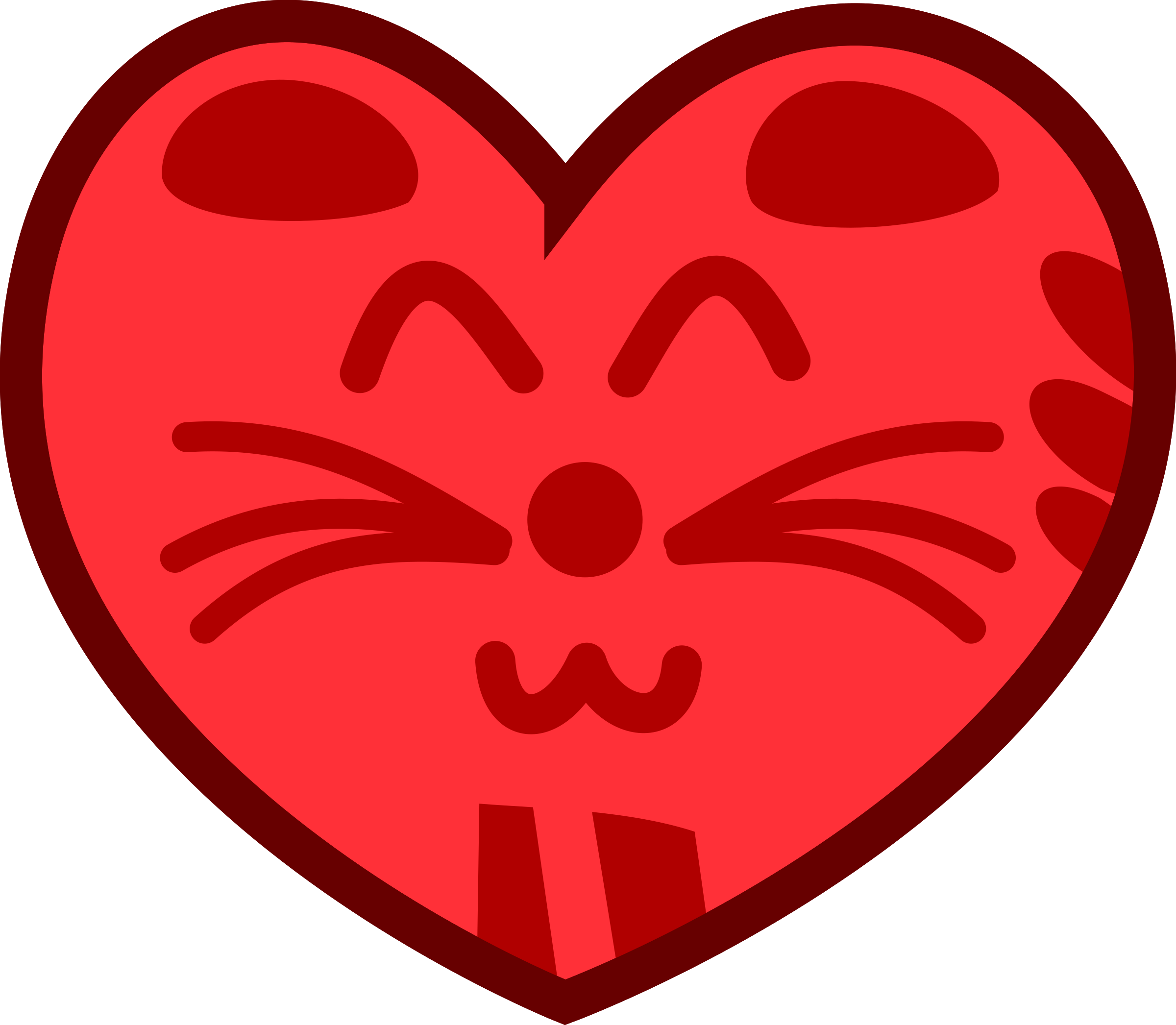 Cat Heart By @qubodup, Shape From Https - Peace And Love (2400x2092)