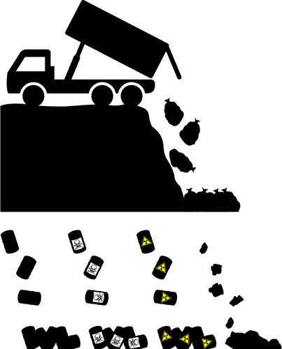 Biohazard Waste Disposal Vector Graphics - Landfill Vector (403x500)