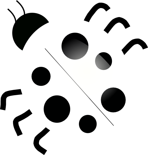 Lady Bug Black And White (570x596)