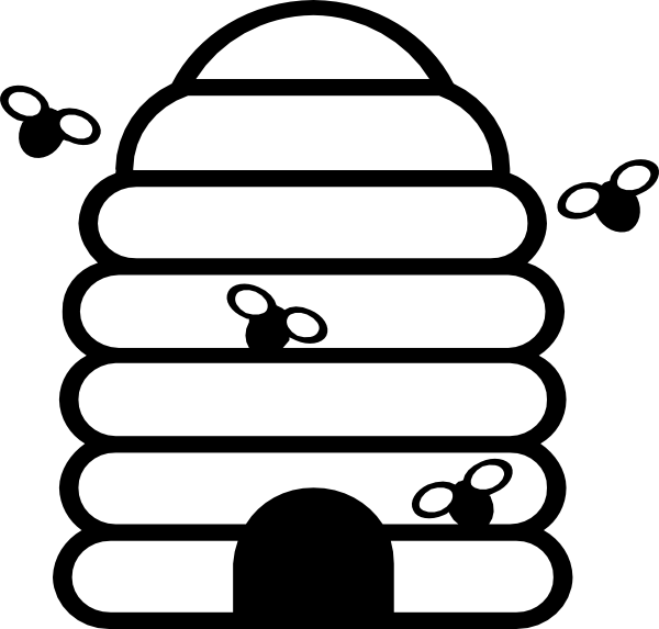 Bee Hive Clip Art (600x573)