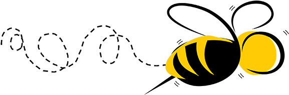 Bee Buzzing Transparent (600x207)