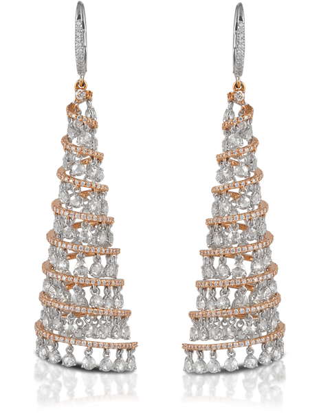 Fullcut & Rosecut Long Earring - Earrings (1000x626)