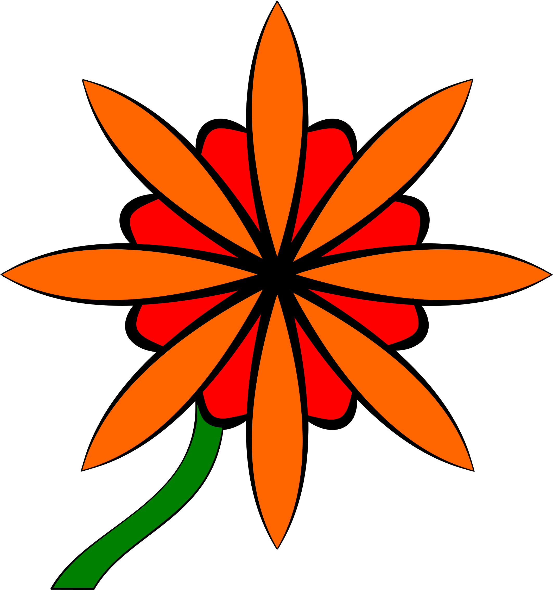 Red & Orange Flower - Icon (3405x2400)