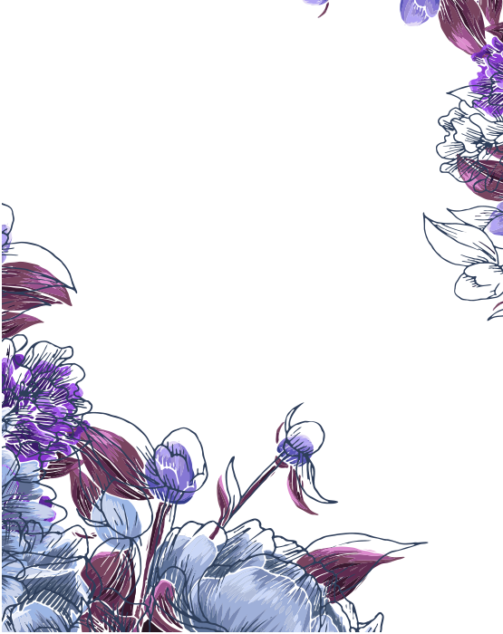 Wedding Invitation Flower Floral Design Birthday Save - Purple Flower Border Png (555x700)