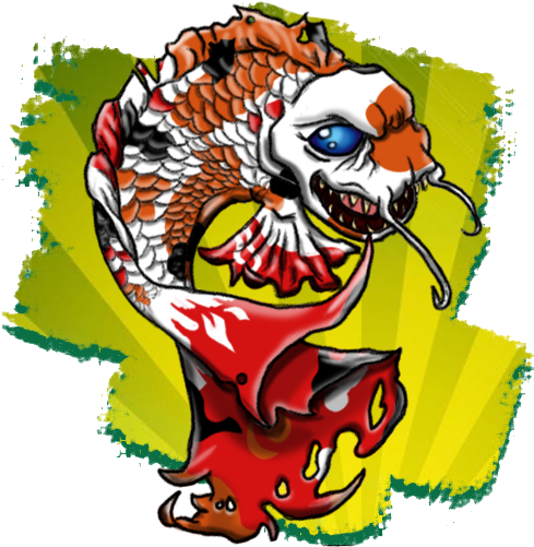 Evil Koi Drawings - Evil Koi Fish Drawing (500x500)