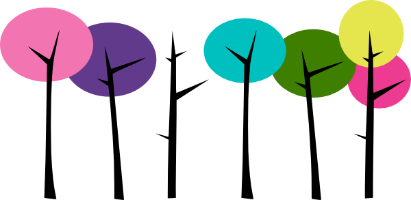 Colorful Trees Edit Clip Art - Tree (600x293)