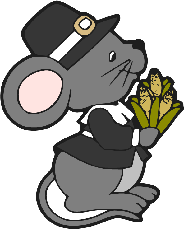 Pilgrim Mouse Boy - Cartoon (620x758)