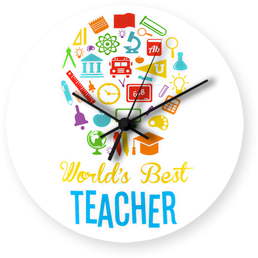 World Best Teacher Printed Wall Clock - Printing (600x600)