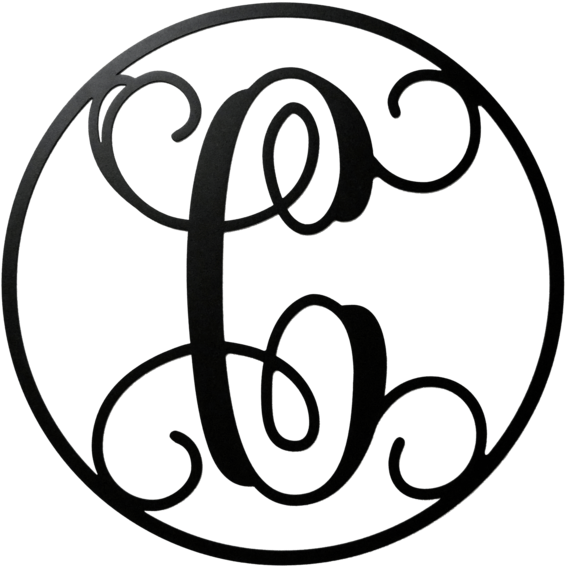 Monogram Letters Circle Monogram Initial Letter C - 6-25 Monogrammed Bags For Bridesmaids, Natural Canvas (600x600)