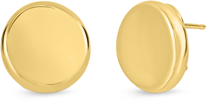 Designer Goldmedium Button Earrings - Gold (1600x1600)