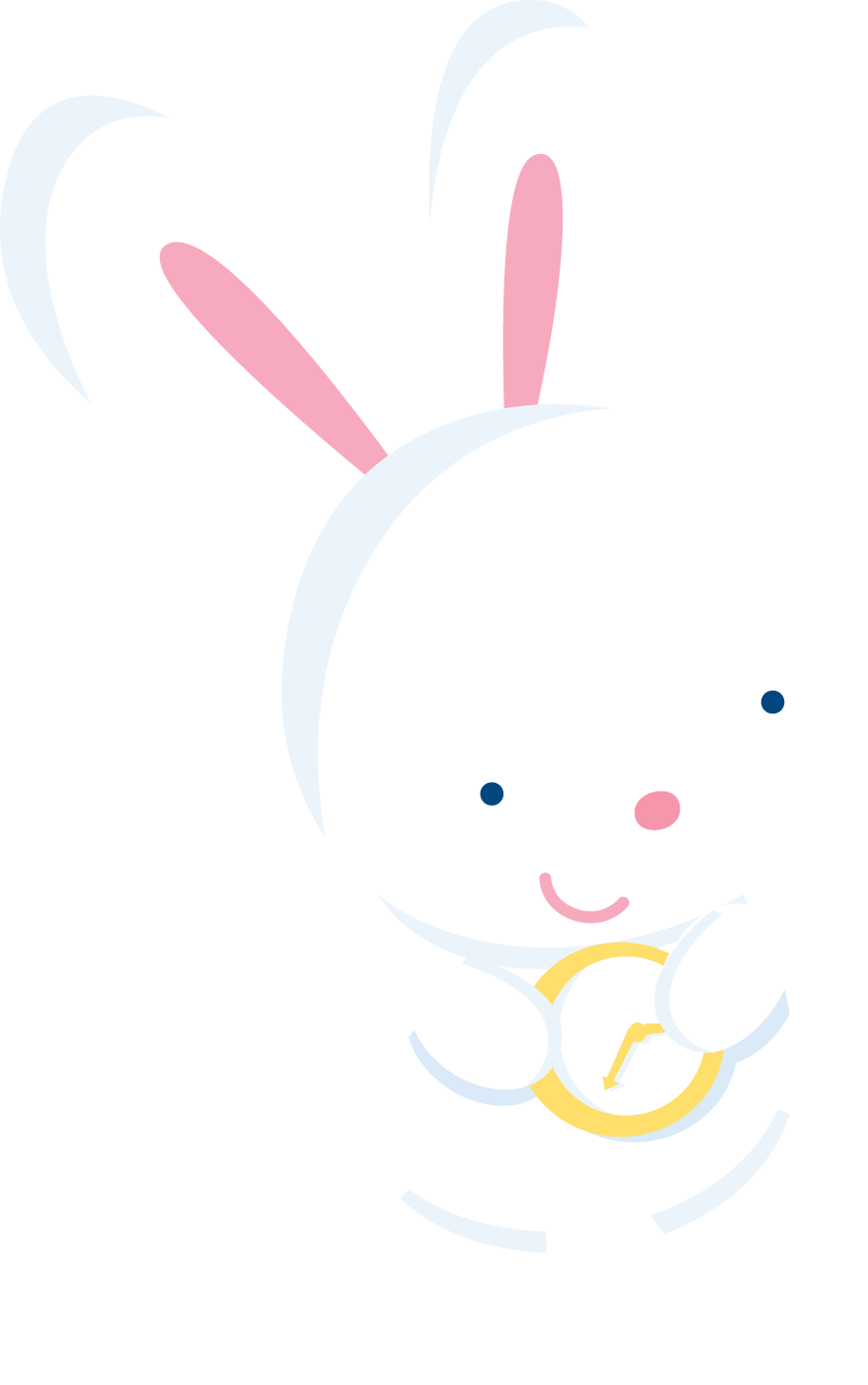 Rabit With Clock - Cartoon (912x1456)
