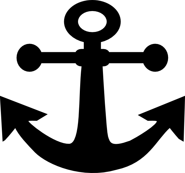 Black Anchor Clipart (600x563)