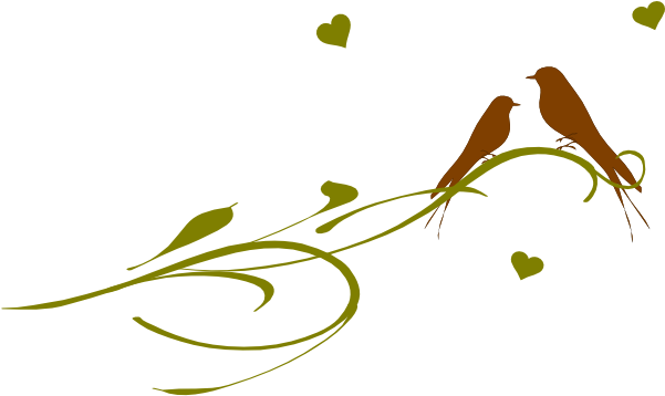 Love Birds Svg Clip Arts 600 X 394 Px - Png Vector Love Flowers (600x394)