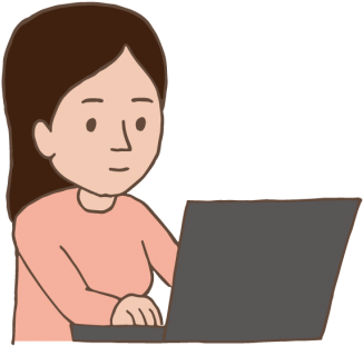 Young Lady Using Laptop - Sitting (595x842)