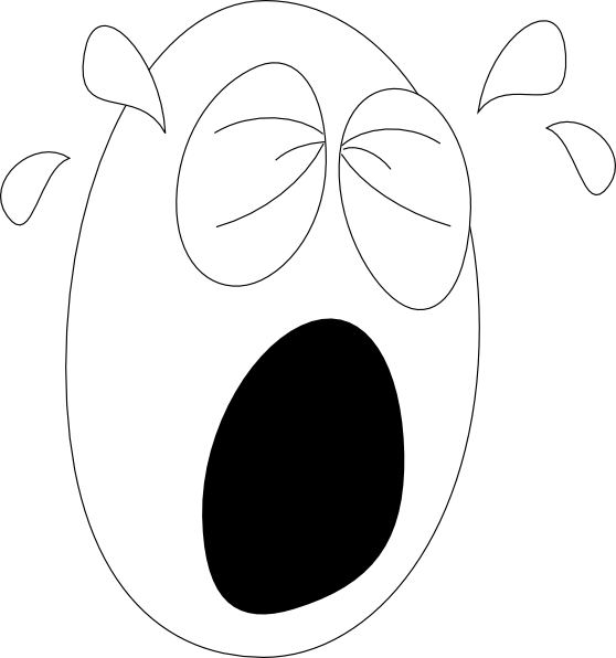 Crying Face For Coloring (558x596)