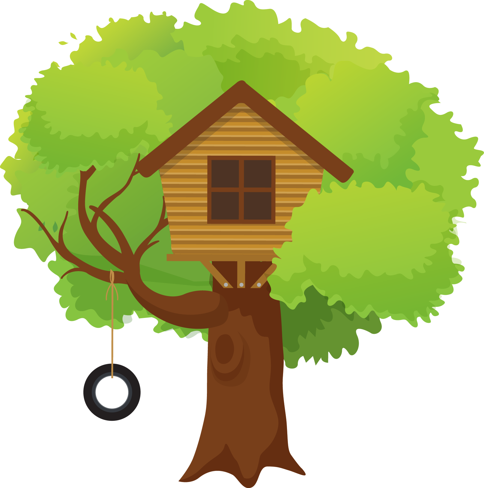 Tree House Illustration - Tree House Illustration (1614x1627)