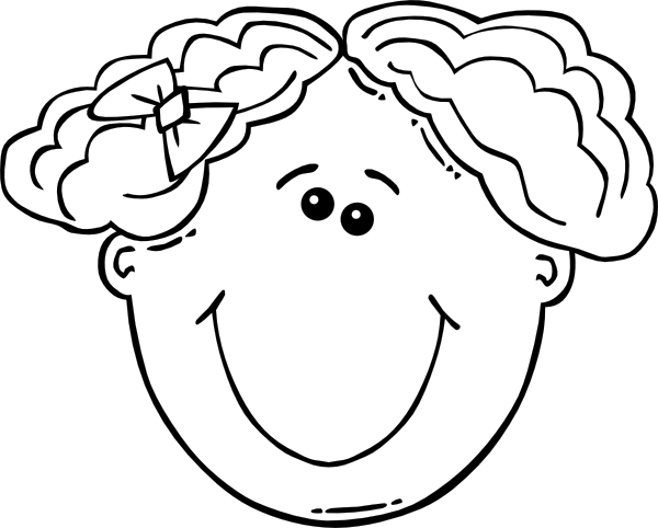 Girl Face Outline Drawing - صور بنات فانكي كرتون (600x482)