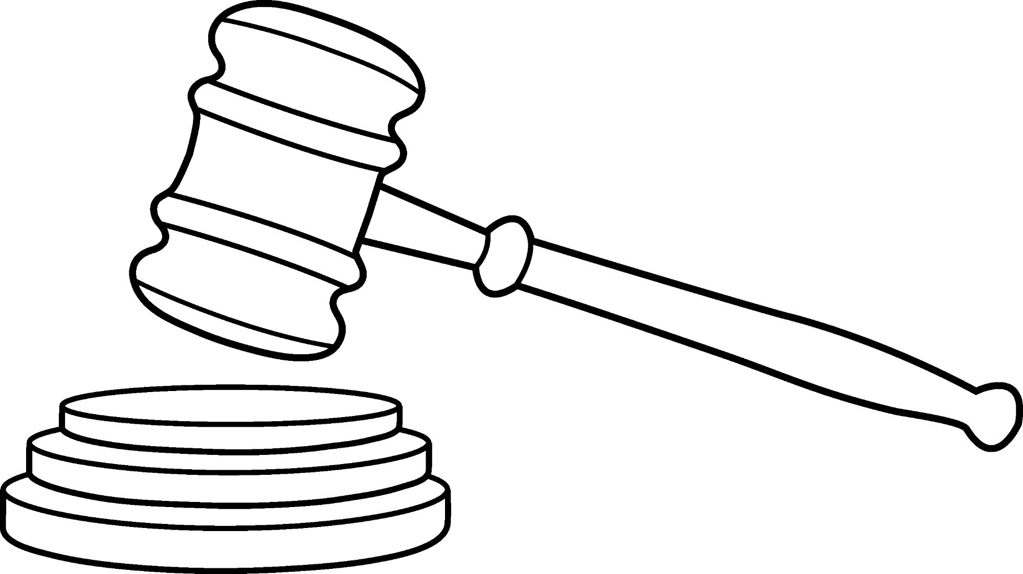 Gummy Bear Coloring Page - Judge Gavel Clipart (2000x1123)