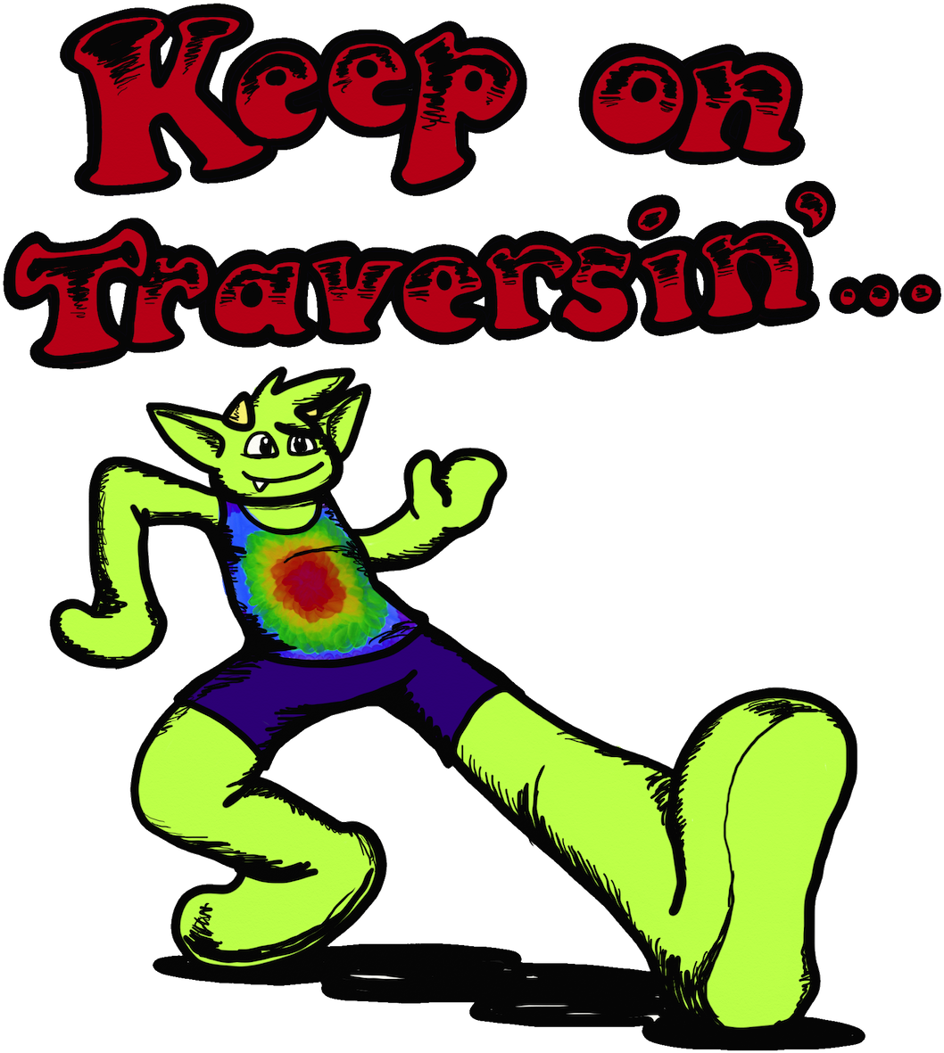 Keep On Traversin Tiedye Title - Cartoon (1229x1229)