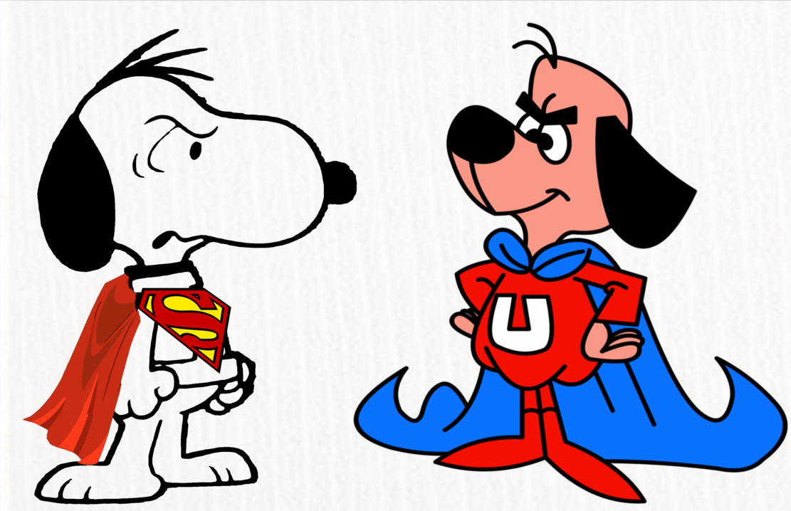 Super Snoopy Vs - Underdog Cartoon (1111x718)