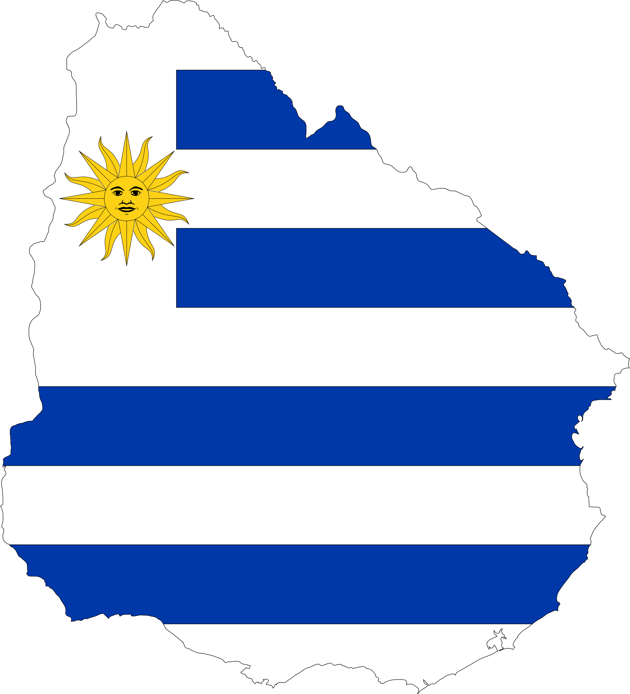 Map Flag - Uruguay Clipart (2114x2330)