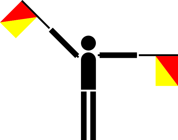 Semaphore Yankee - Semaphore Flags (600x472)