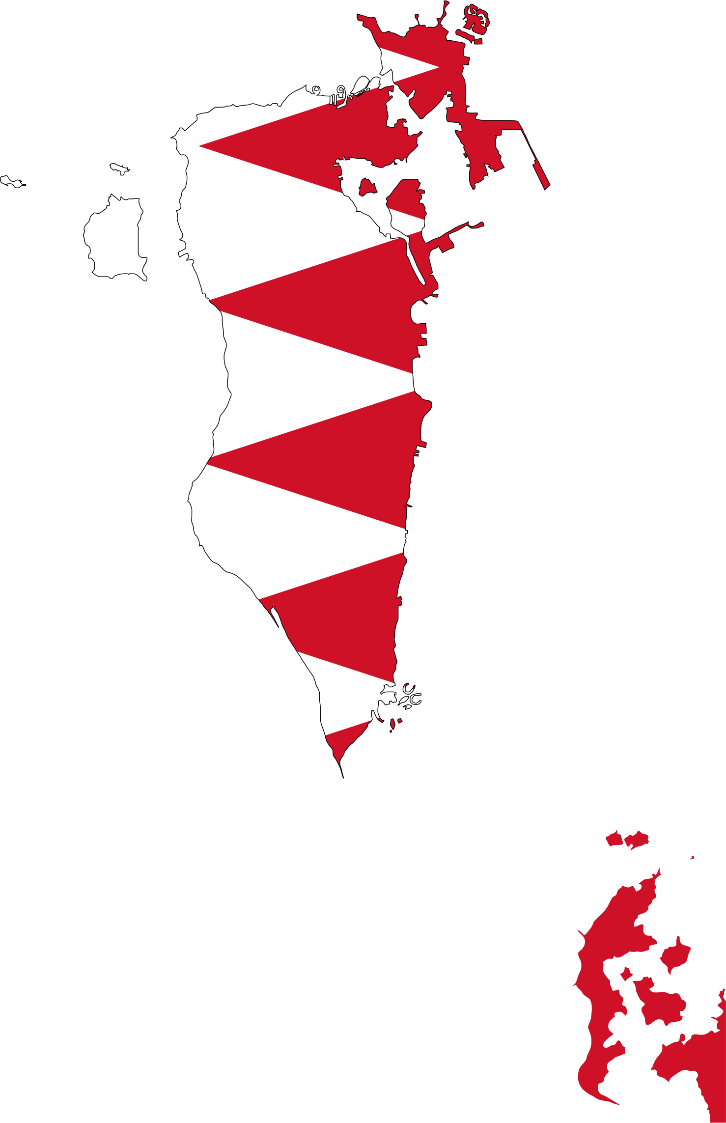 Big Image - Bahrain Flag Map (1478x2286)