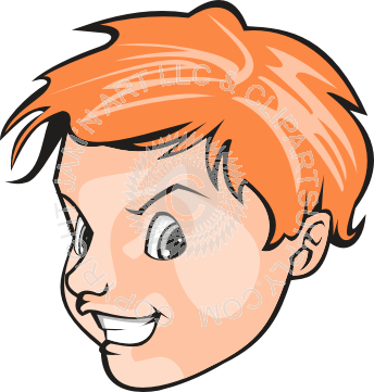 Red Haired Boy Clipart (344x361)
