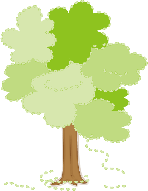 ハート ライン素材 ボックス素材 ハートの木のイラスト - Oak (516x729)