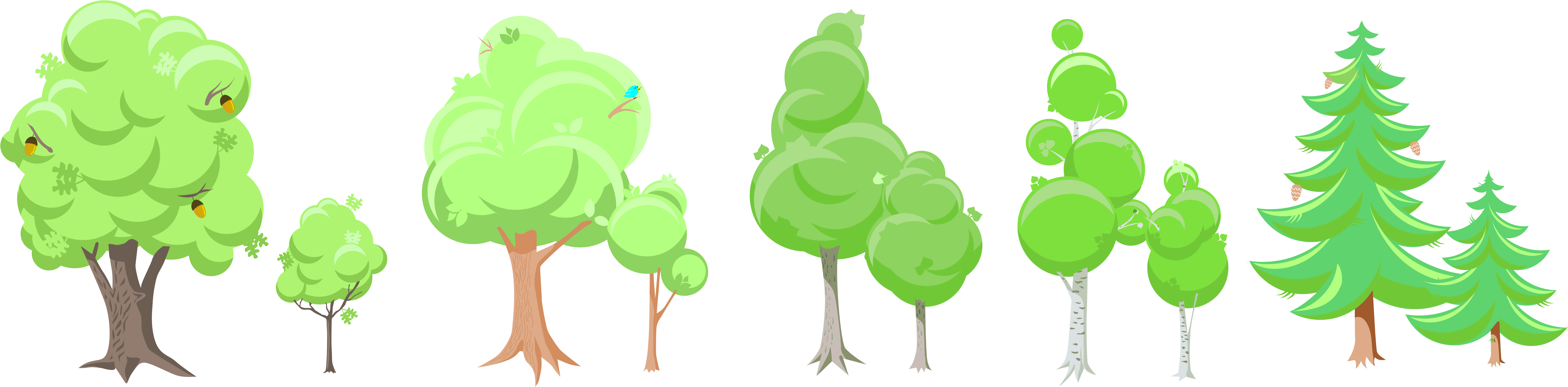 Trees - Clip Art (9600x2400)
