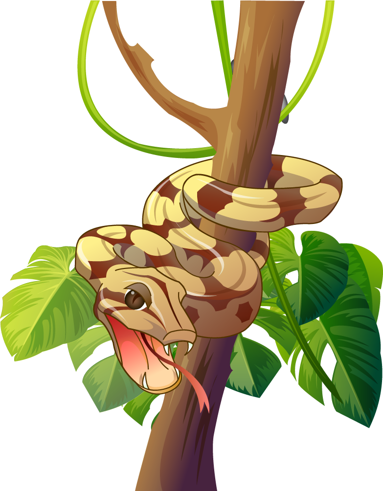 Vector Painted Tree Snake - Vector Painted Tree Snake (783x1004)