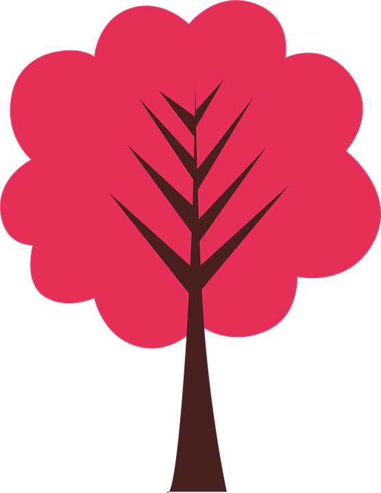 Tree, Branches, Red - Clip Art (556x720)