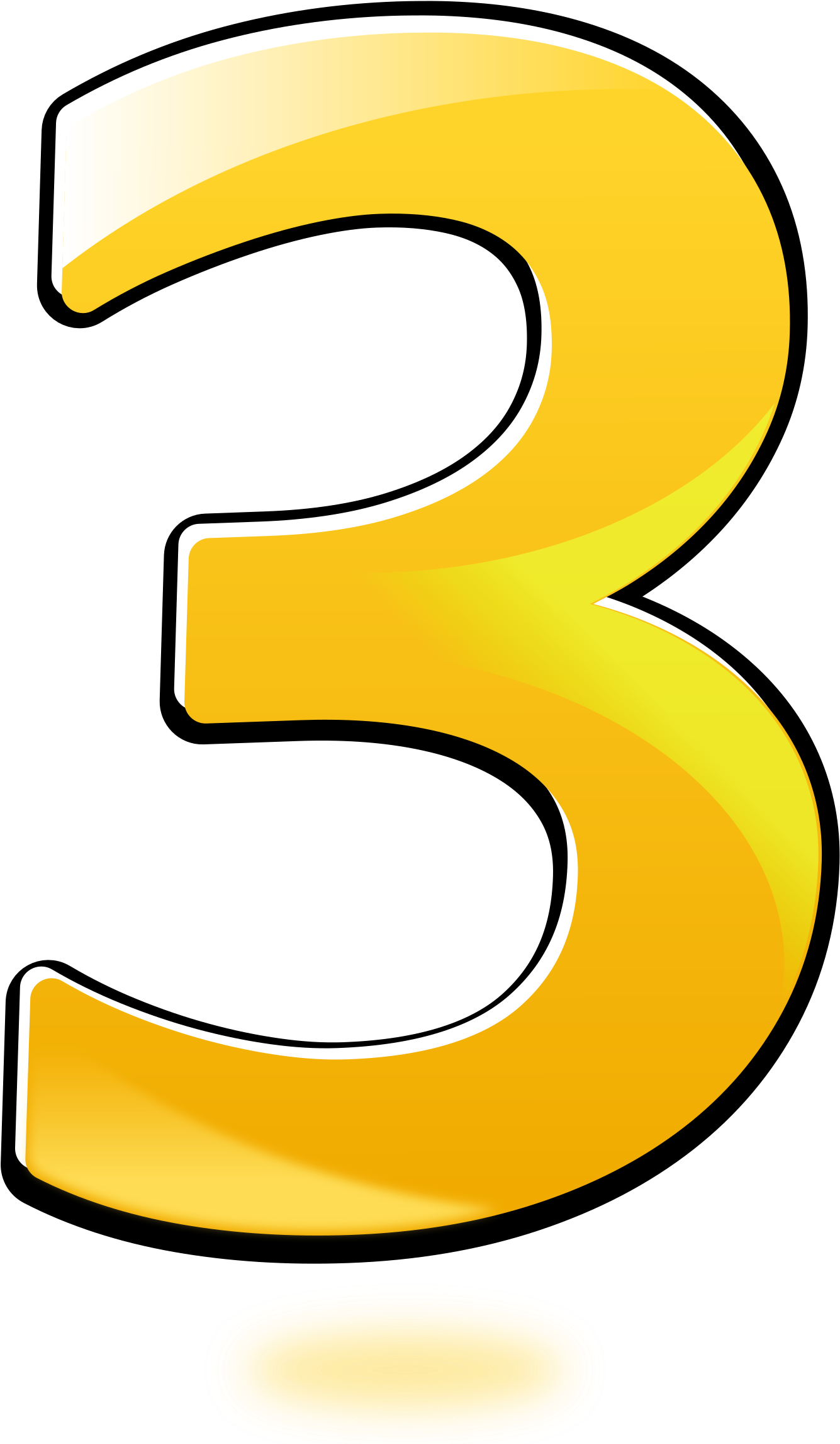 Clipart - Number 3 Small (2400x2400)
