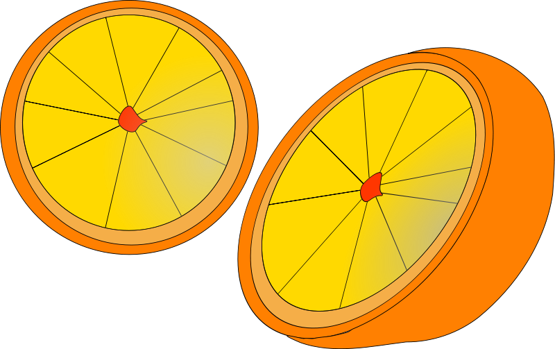 Orange Clip Art - Clip Art Fruit And Vegetables Cut In Half (800x503)