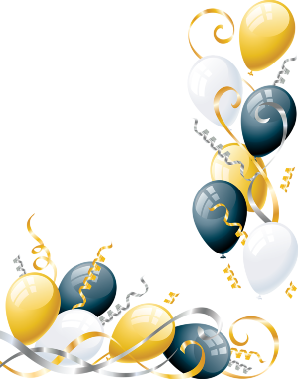 Bordures,tubes Coins,corners - Balloon Vector (600x764)