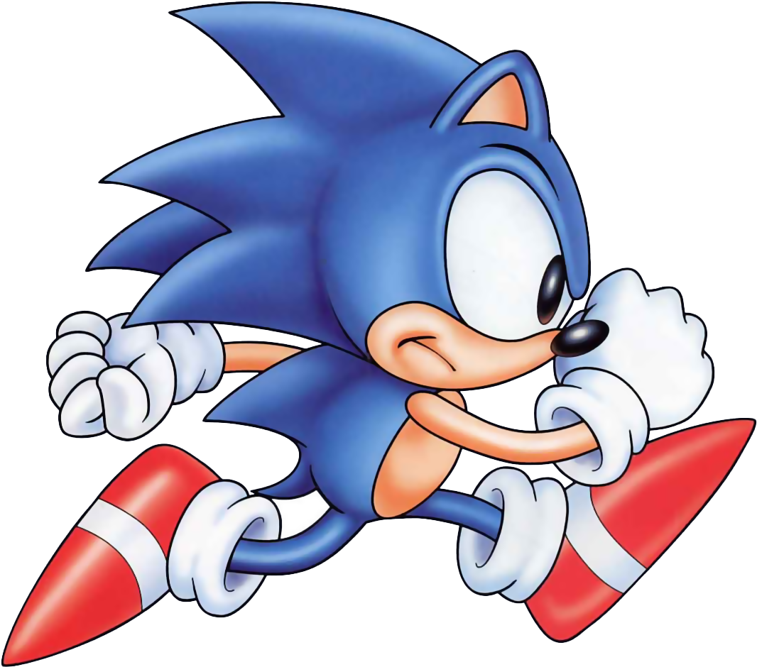 Sonic The Hedgehog - Old Sonic Running (1072x944)