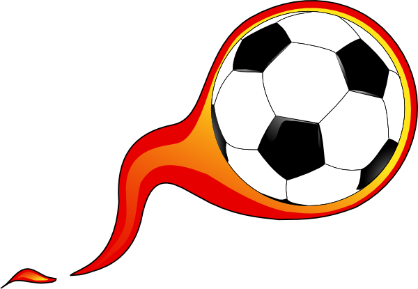 Soccerballflames Clip Art At Clker - Soccer Ball (600x415)