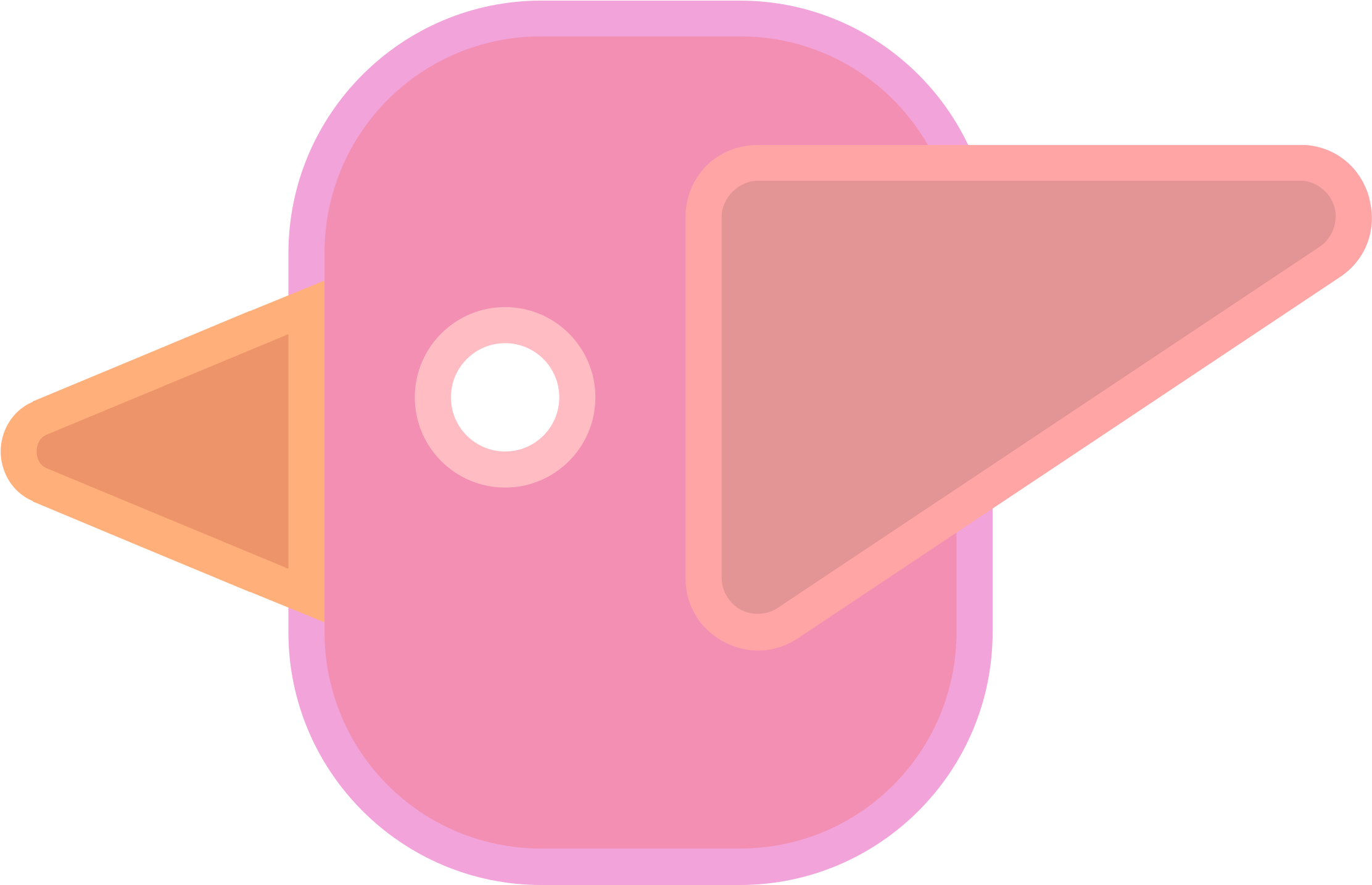 Abstract Cute Simple Cartoon Bird - Vector Graphics (2400x1434)