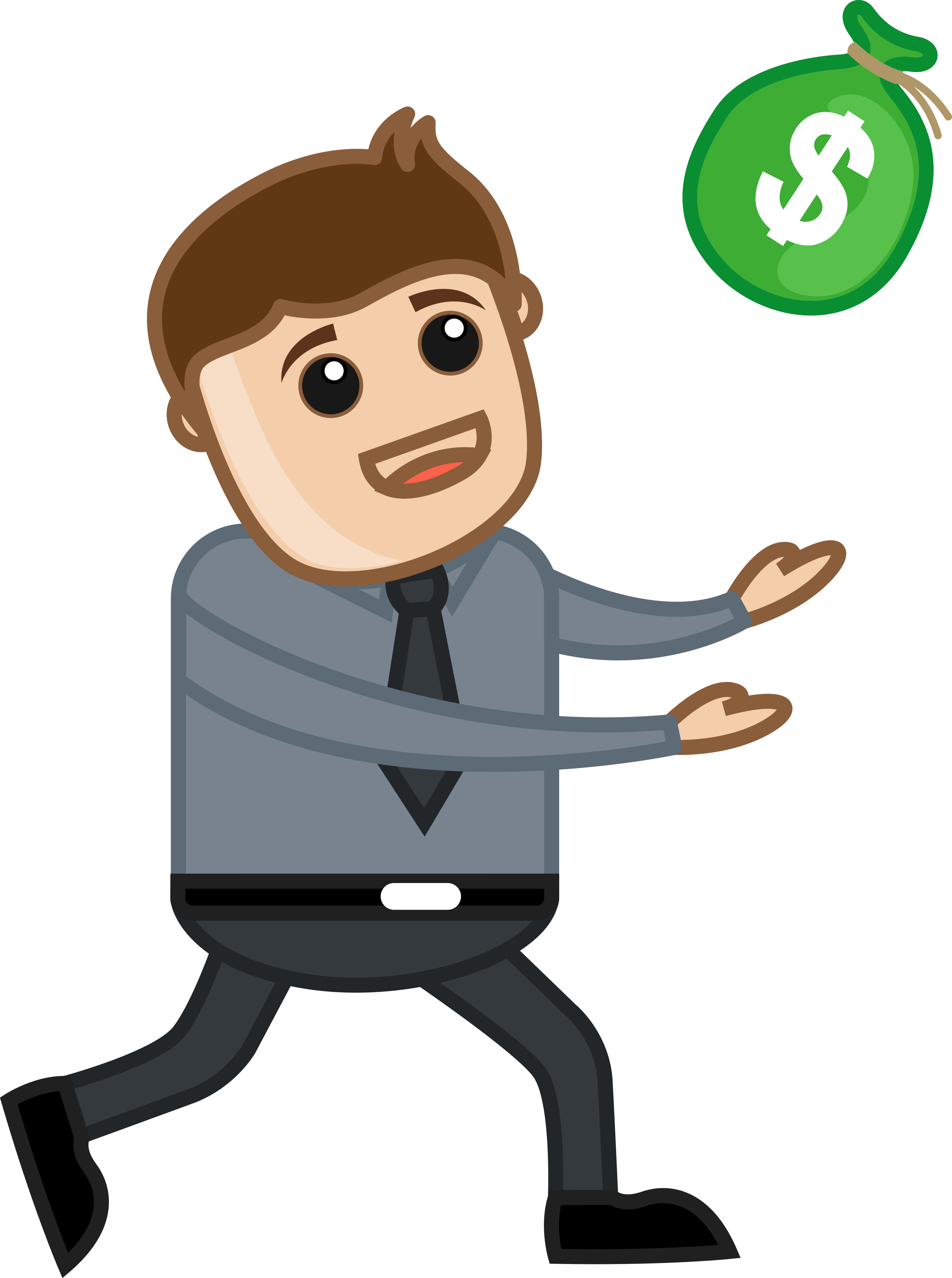 Man Running For Money Vector Illustration Fkz9acpd - Man With Money Vector (3000x4028)
