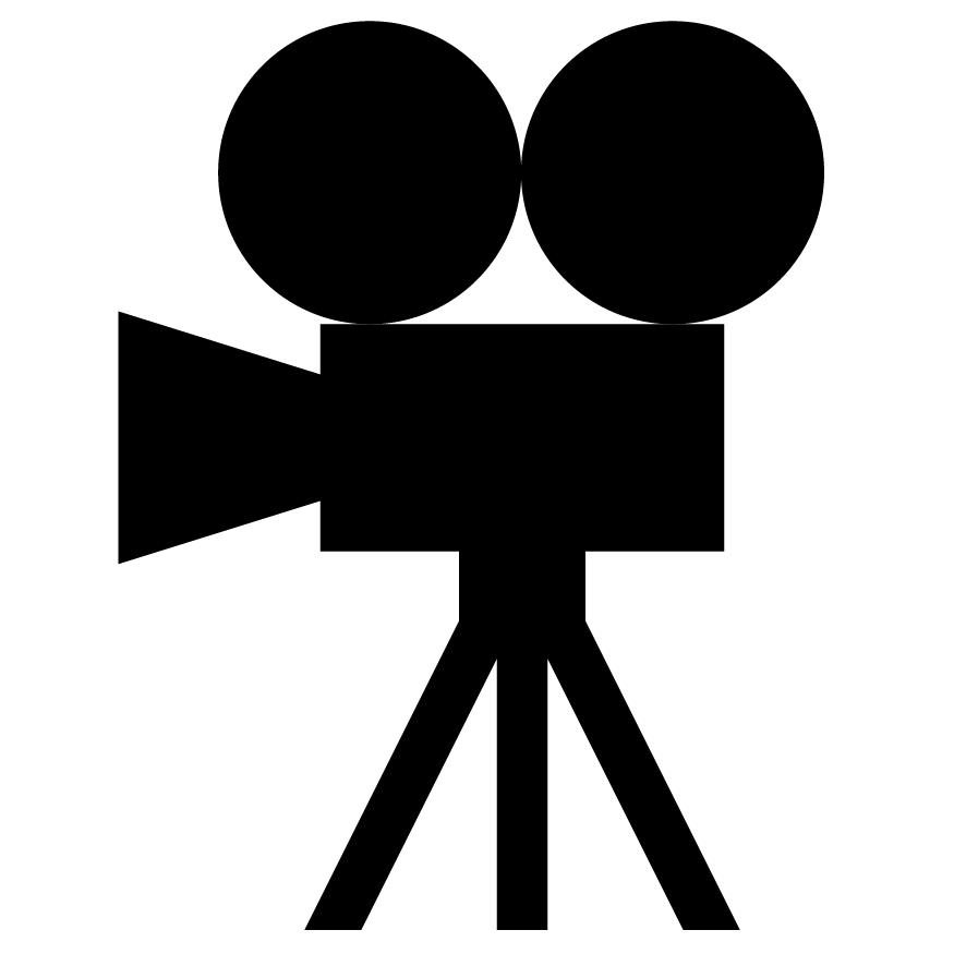 Movie Clapper Clipart - Film Camera Silhouette Png (875x875)