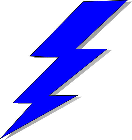 Blue And Yellow Lightning Bolt (564x596)