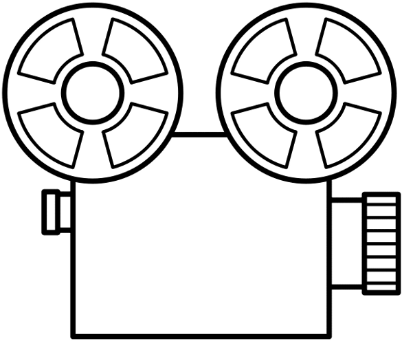 Video Camera Clip Art Transparent - Old Video Camera Drawing (600x505)