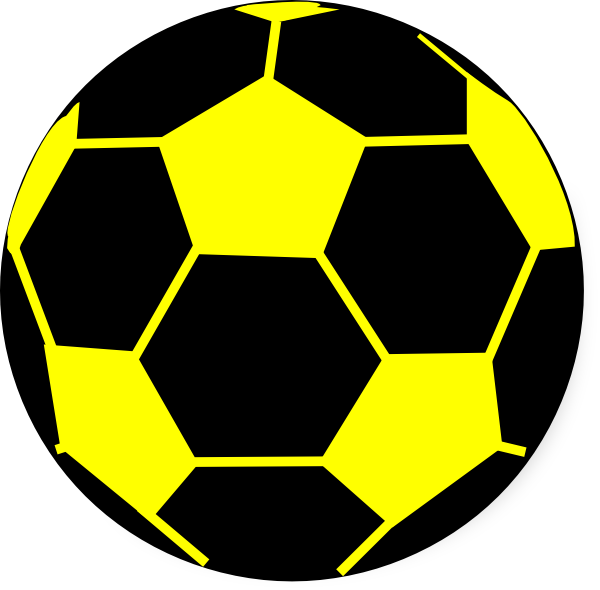 Ball Clipart Yellow - Black And Yellow Soccer Ball (600x590)