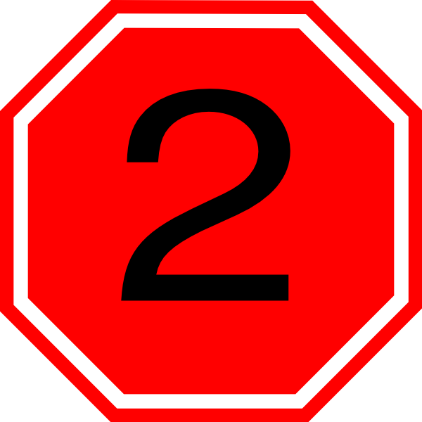Red Number 2 Clipart (600x600)