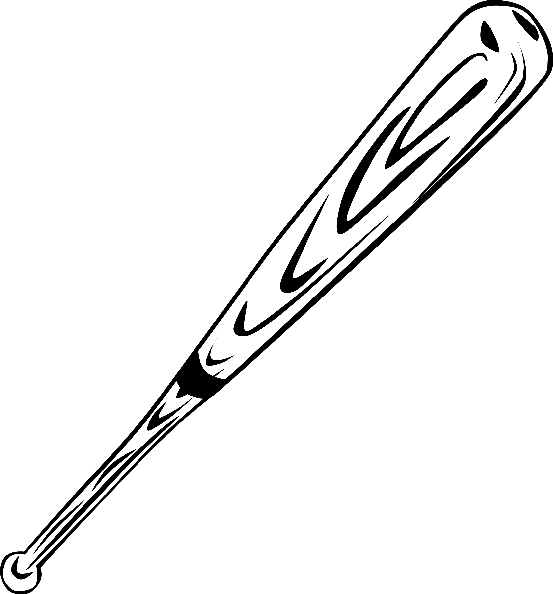 Baseball Bat - Baseball Bat Vector Png (2232x2400)