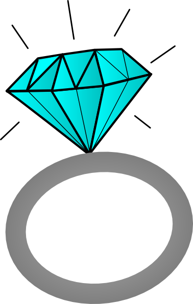 Pink Diamond Clip Art - Blue Wedding Ring Clipart (378x596)